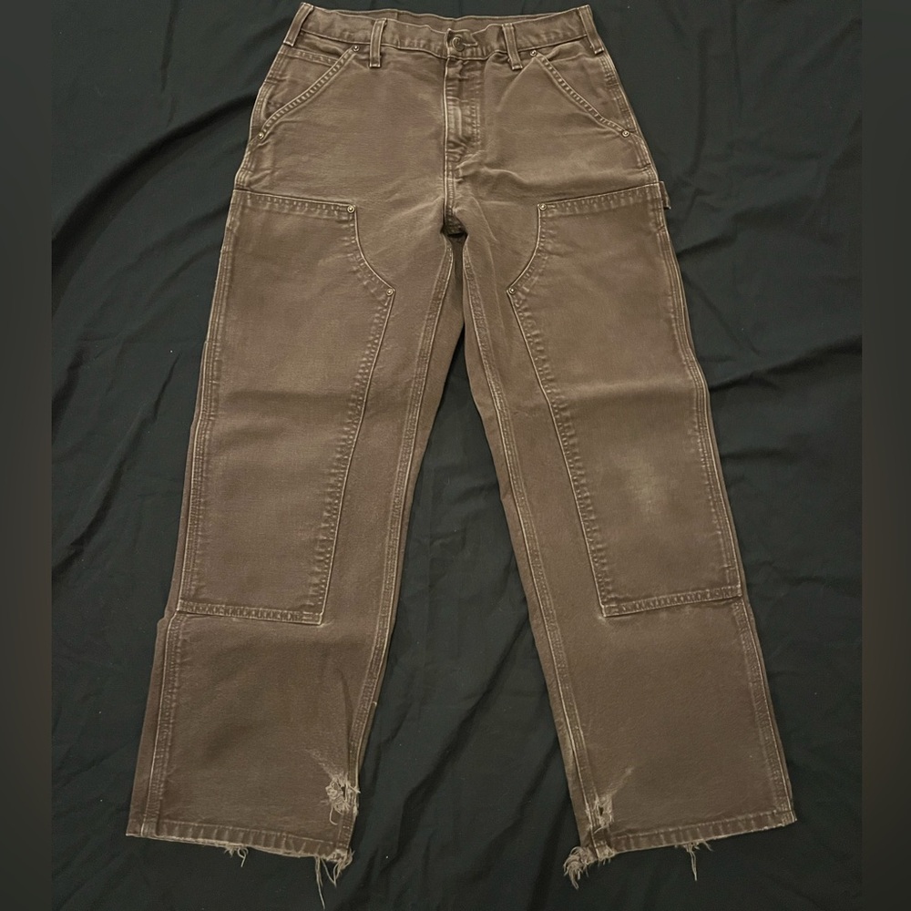 Carhartt Men's Brown Utility Double-Knee Duck Pants Size 30x30